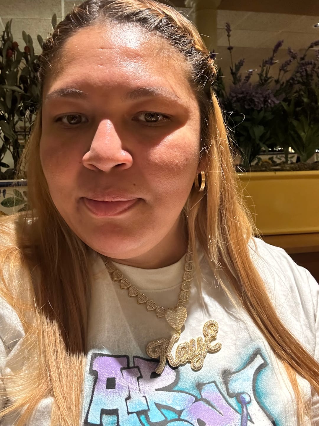 Customer photo review of LUXIIVA® FROSTED ICED OUT CUSTOM NAME PENDANT - HEART HOOK