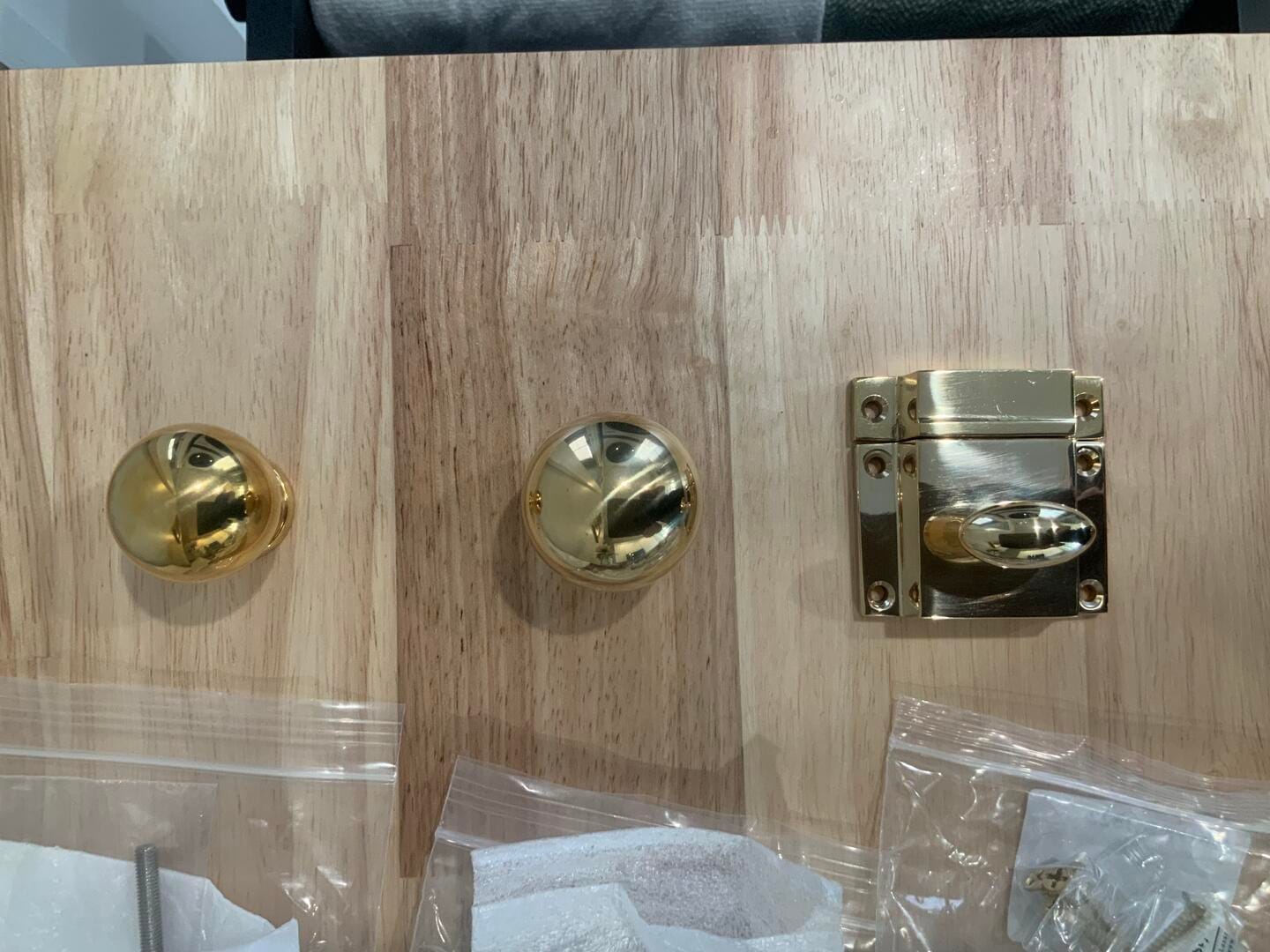 Customer photo review of Brass Ball Knob - Unlacquered Polished Brass