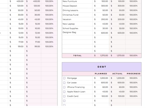 Customer photo review of Ultimate Budget Planner