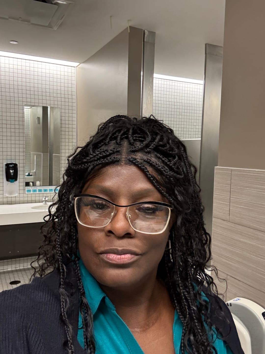 Customer photo review of Coco - Glueless Human Hair Braided Wig Pre Cut HD Full Elastic Lace Free Part Ready-To-Go (Lace Not Hand Tied)
