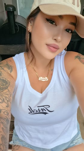 Customer photo review of WO'S SCRIPT CROPPED TANK