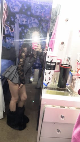 Customer photo review of Cecily Pin Stripe Tube Lace Mini Dress