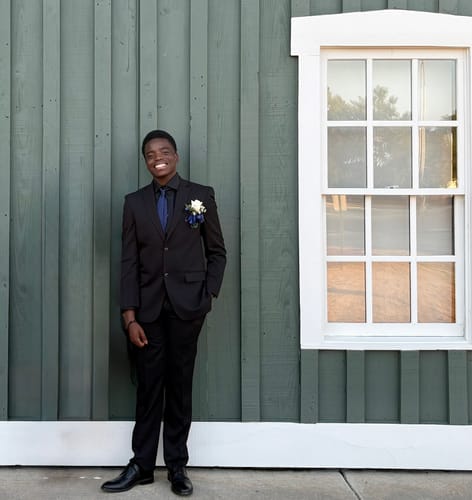Customer photo review of Navy Blue Floral Men's Silk 63 Inches Extra Long Tie Handkerchief Cufflinks Set