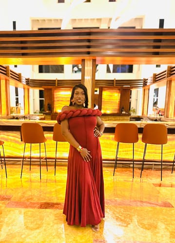 Customer photo review of Hadassah Twist Dress | Grey