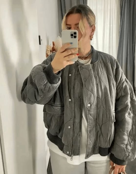 Customer photo review of Sophie Padded Bomber Jacket