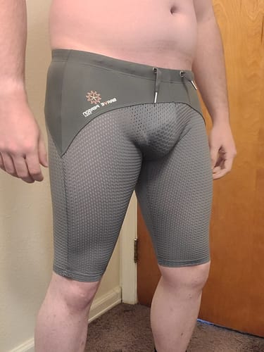 Customer photo review of Men’s Athletic Compression Tight Shorts with Drawstring