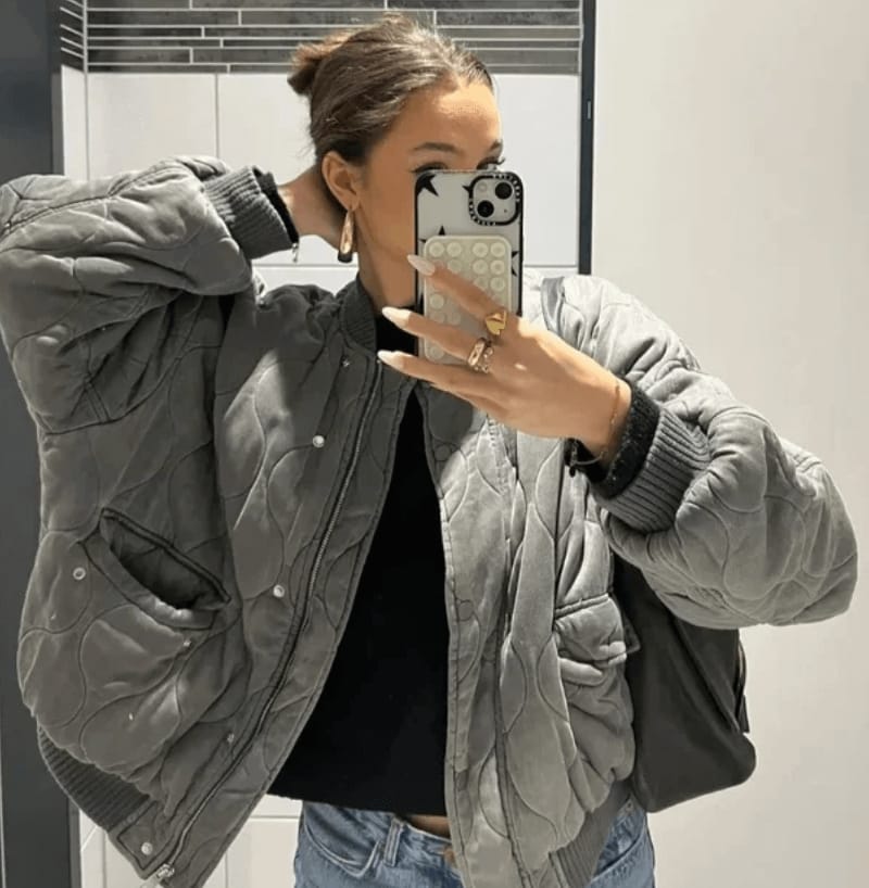 Customer photo review of Sophie Padded Bomber Jacket