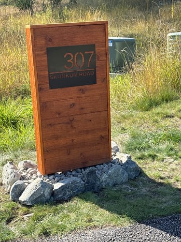 Customer photo review of House Address Sign - Metal Wall Art