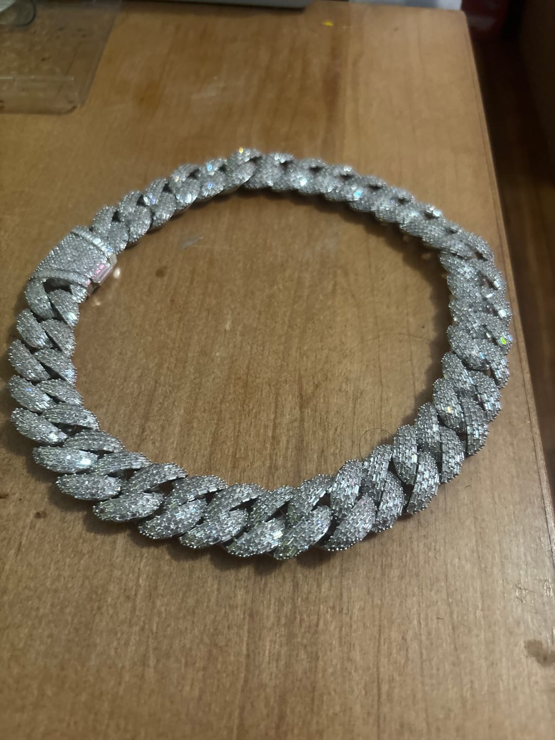 Customer photo review of 23mm Clustered Baguette Cuban Link Chain