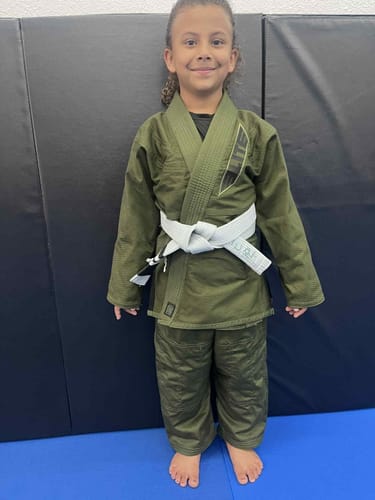 Customer photo review of Core Green Brazilian Jiu Jitsu Kids BJJ Gi