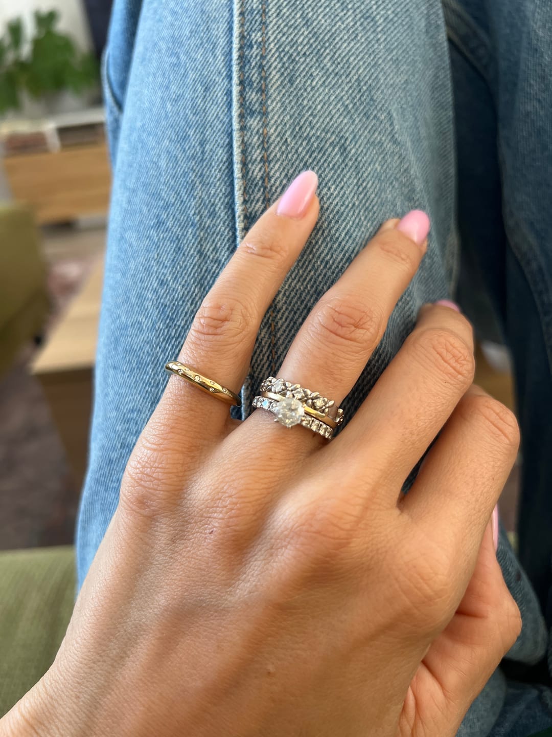 Customer photo review of Wave Ring with Stones
