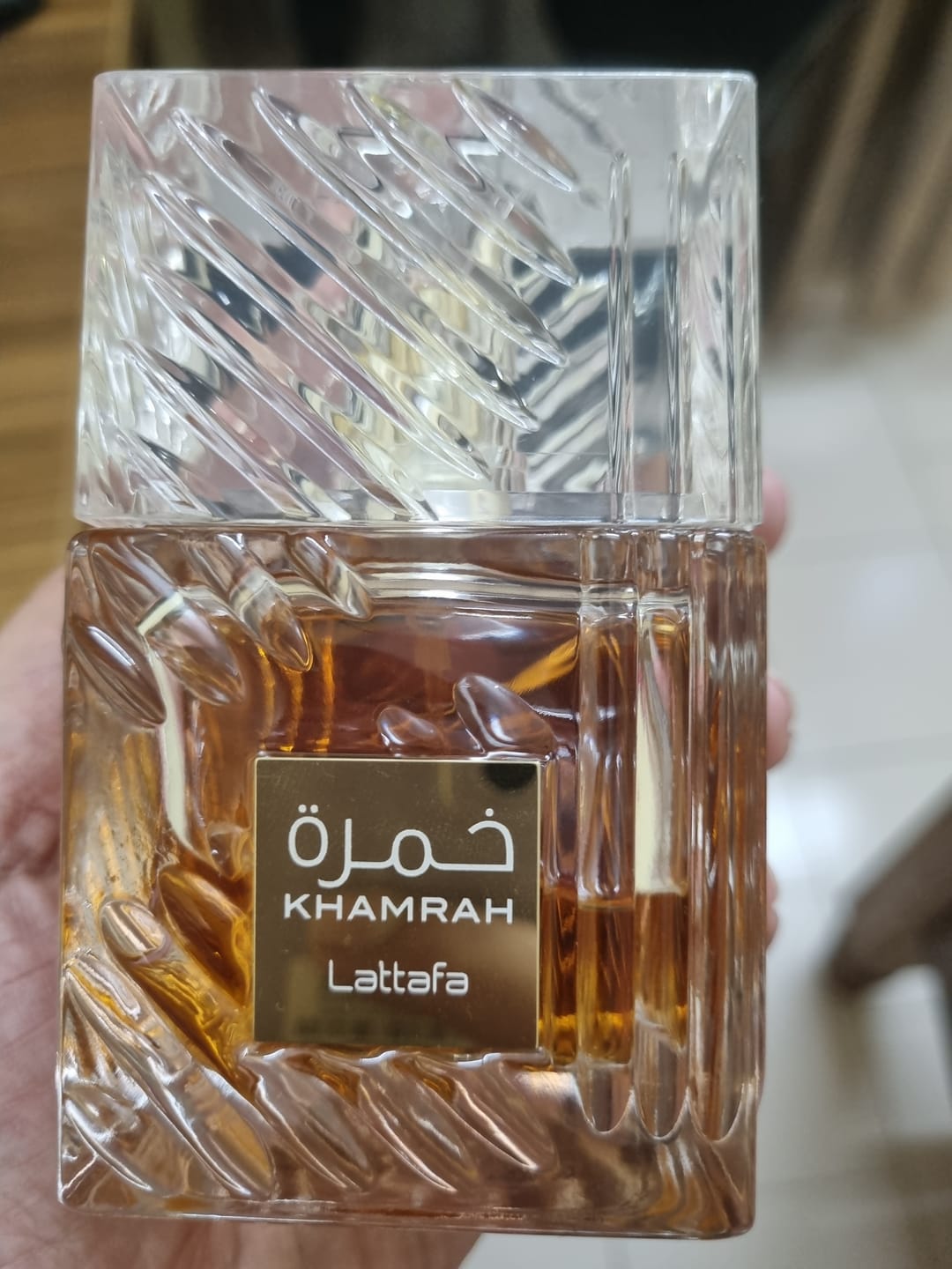 Customer photo review of Lattafa Khamrah Eau De Parfum For Unisex