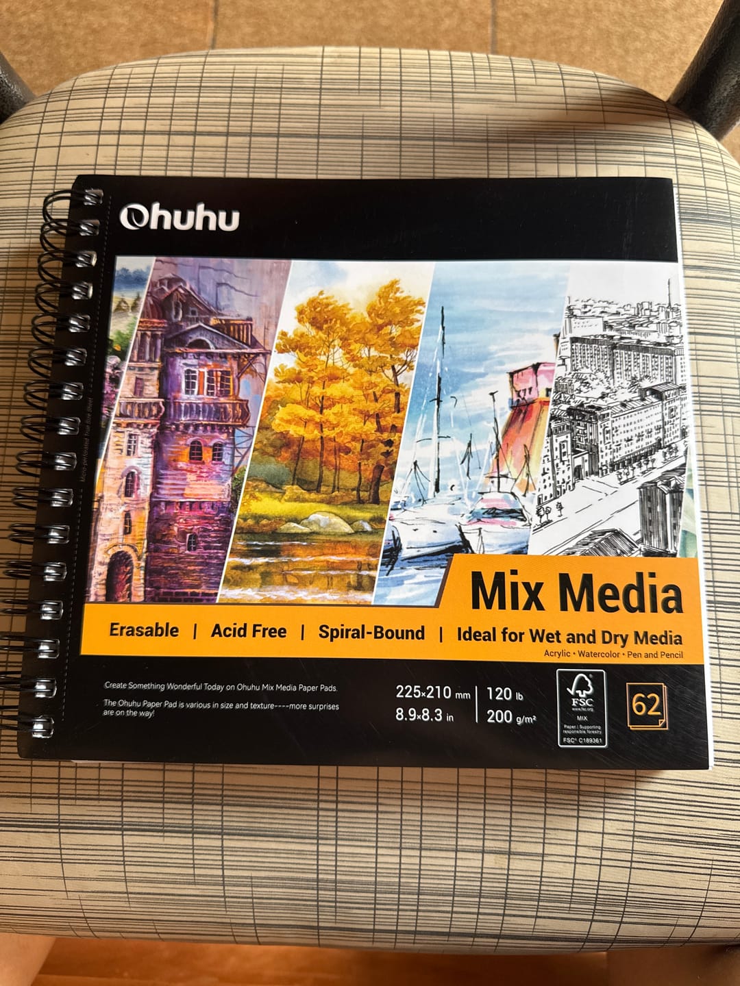 Customer photo review of Ohuhu Spiral-Bound Mix Media Pad for Multiple Techniques