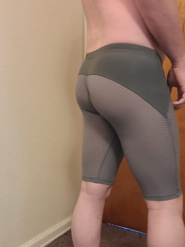Customer photo review of Men’s Athletic Compression Tight Shorts with Drawstring