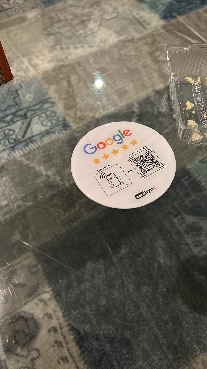 Customer photo review of Google Review Plate
