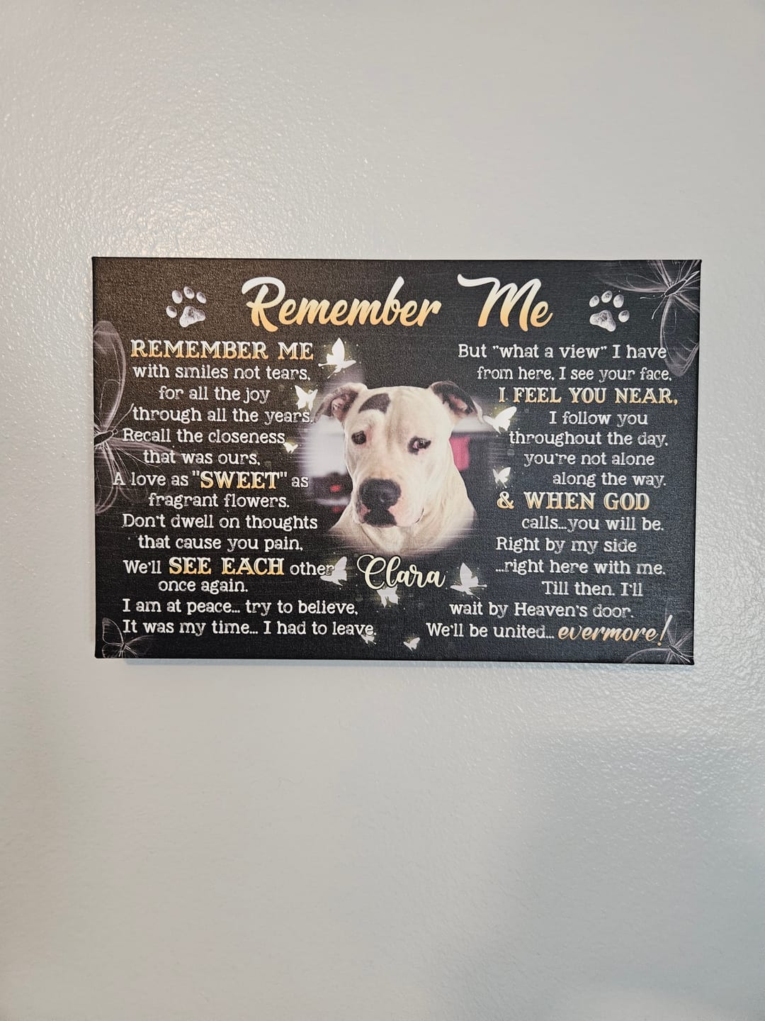 Customer photo review of Personalized Photo Canvas Prints, Custom Photo, Pet Loss Gifts, Memorial Gifts, Sympathy Gifts, Remember Me Dem Canvas
