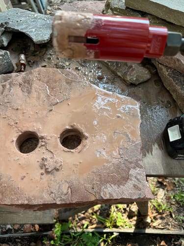 Customer photo review of Stone Boss Premium Wet/Dry Bits for Granite, Marble, Onyx, Engineered Stone and all Similar Materials, Sizes 1" thru 2" with 5/8"-11 Threaded Arbor