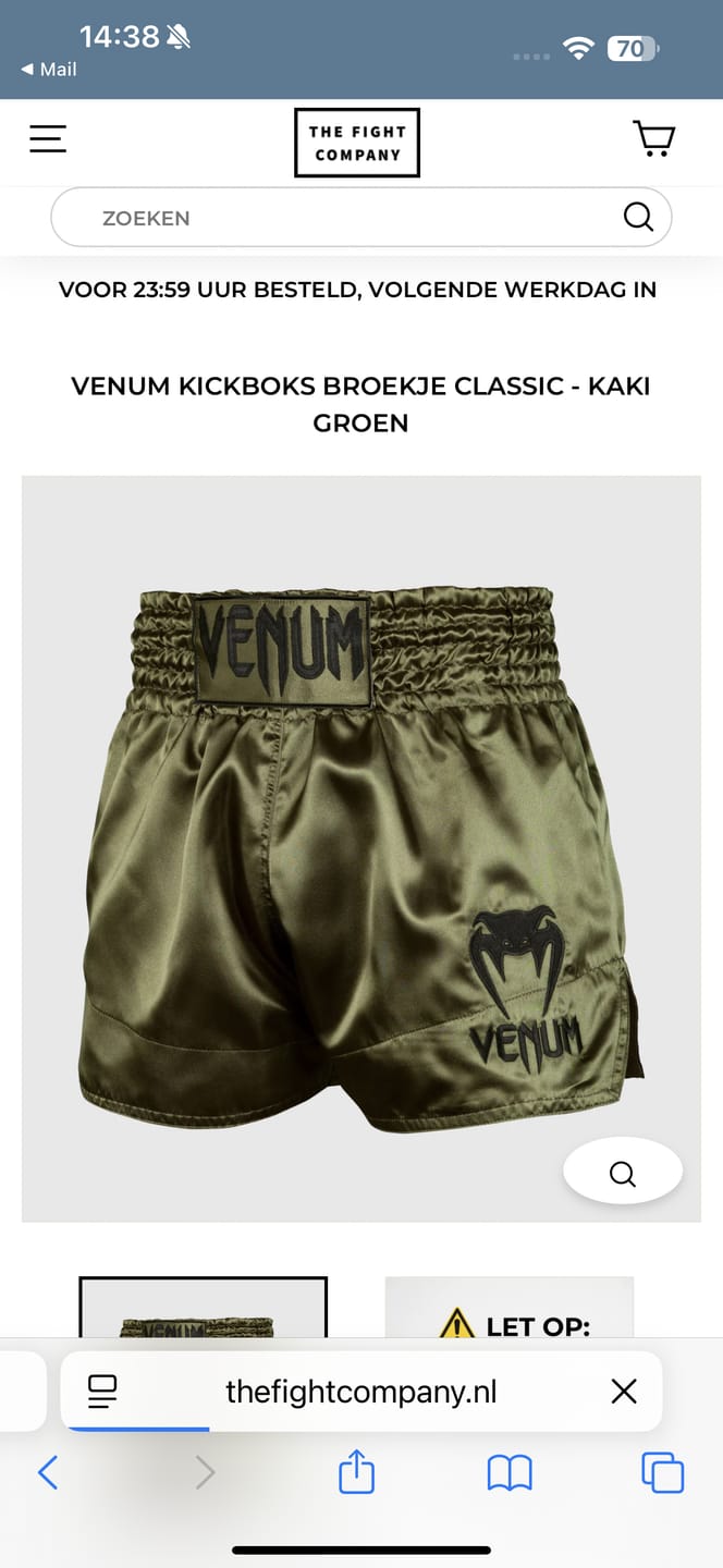 Customer photo review of Venum Kickboks Broekje Classic - Kaki Groen