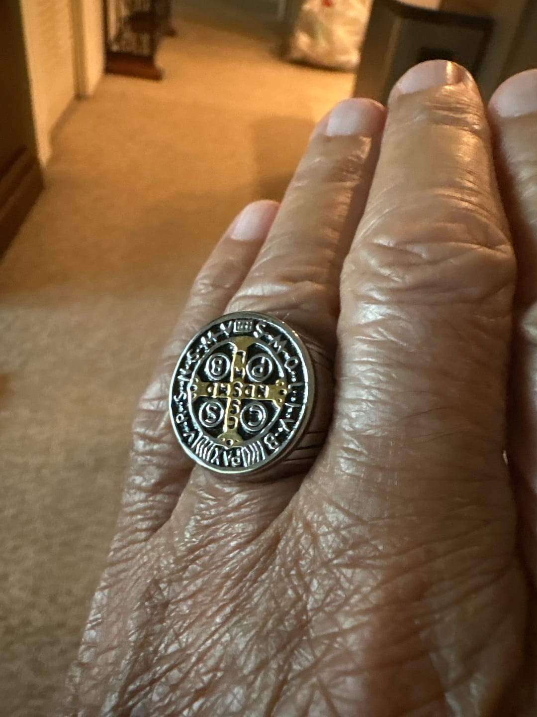 Customer photo review of Free Today: St. Benedict the Protector Ring