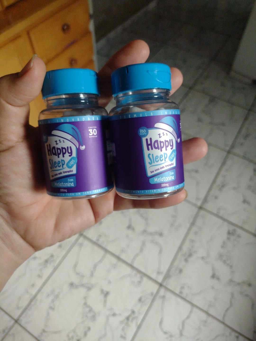 Customer photo review of Melatonina Happy Sleep 2 Potes
