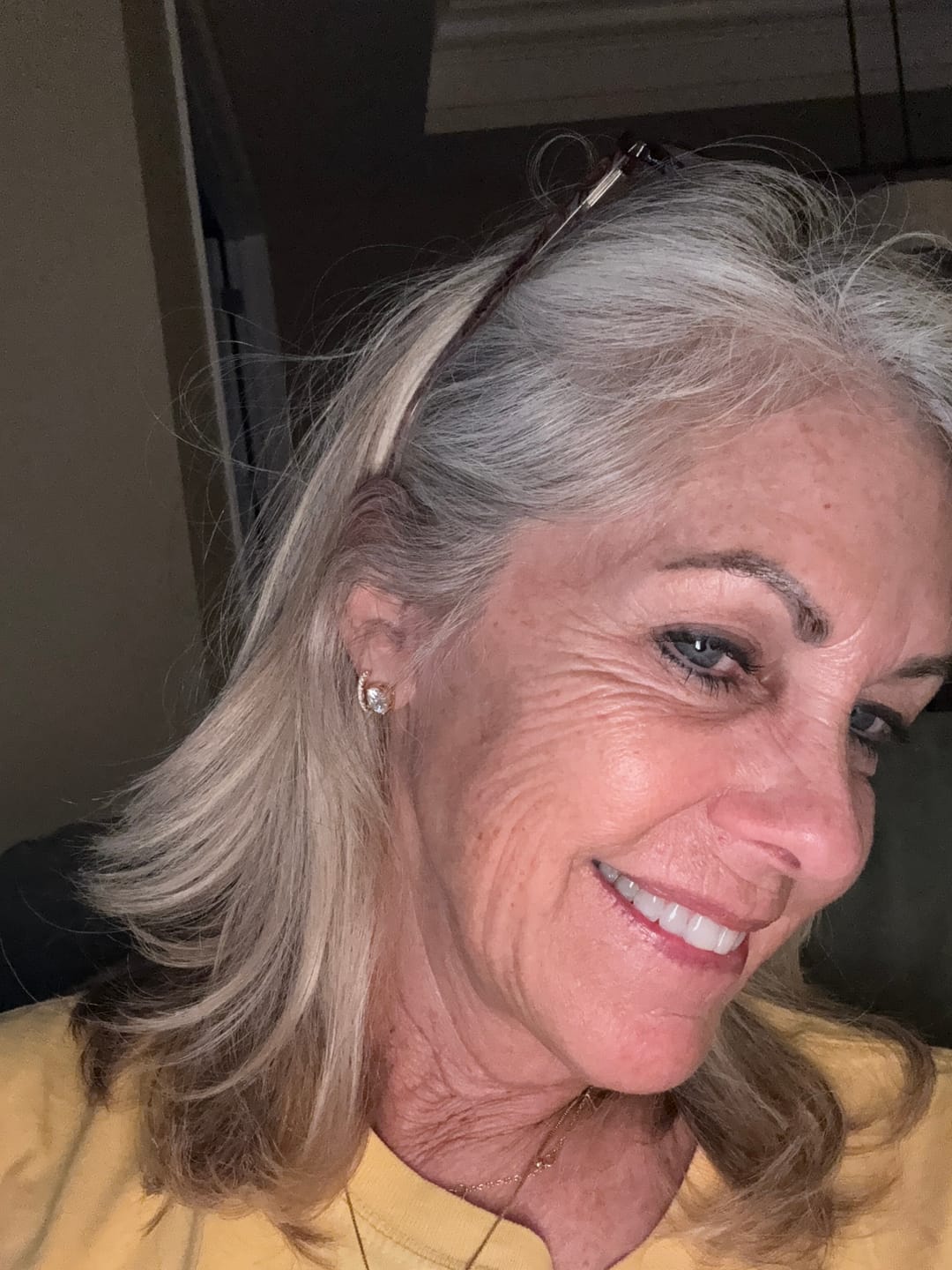 Customer photo review of Round Solitaire Stud Earrings - Moissanites