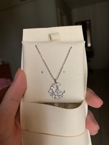 Customer photo review of Luna Crescent Necklace