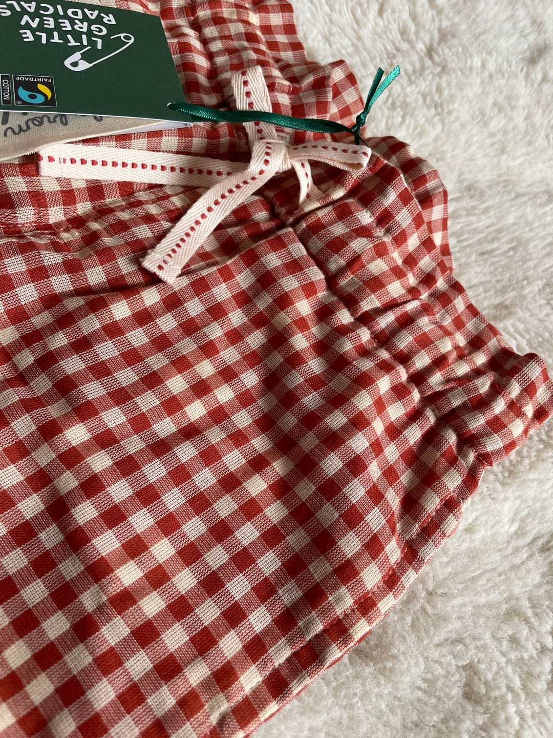 Customer photo review of Little Red Check By The Sea Shorts