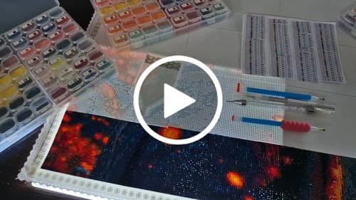 Customer video review of 5D Diamond Painting – Vulkanische Liebe