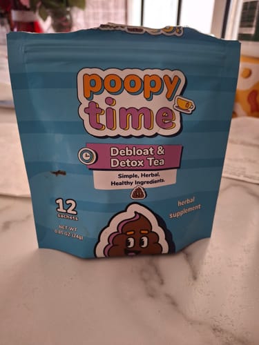 Customer photo review of Poopy Time Debloat & Detox Tea