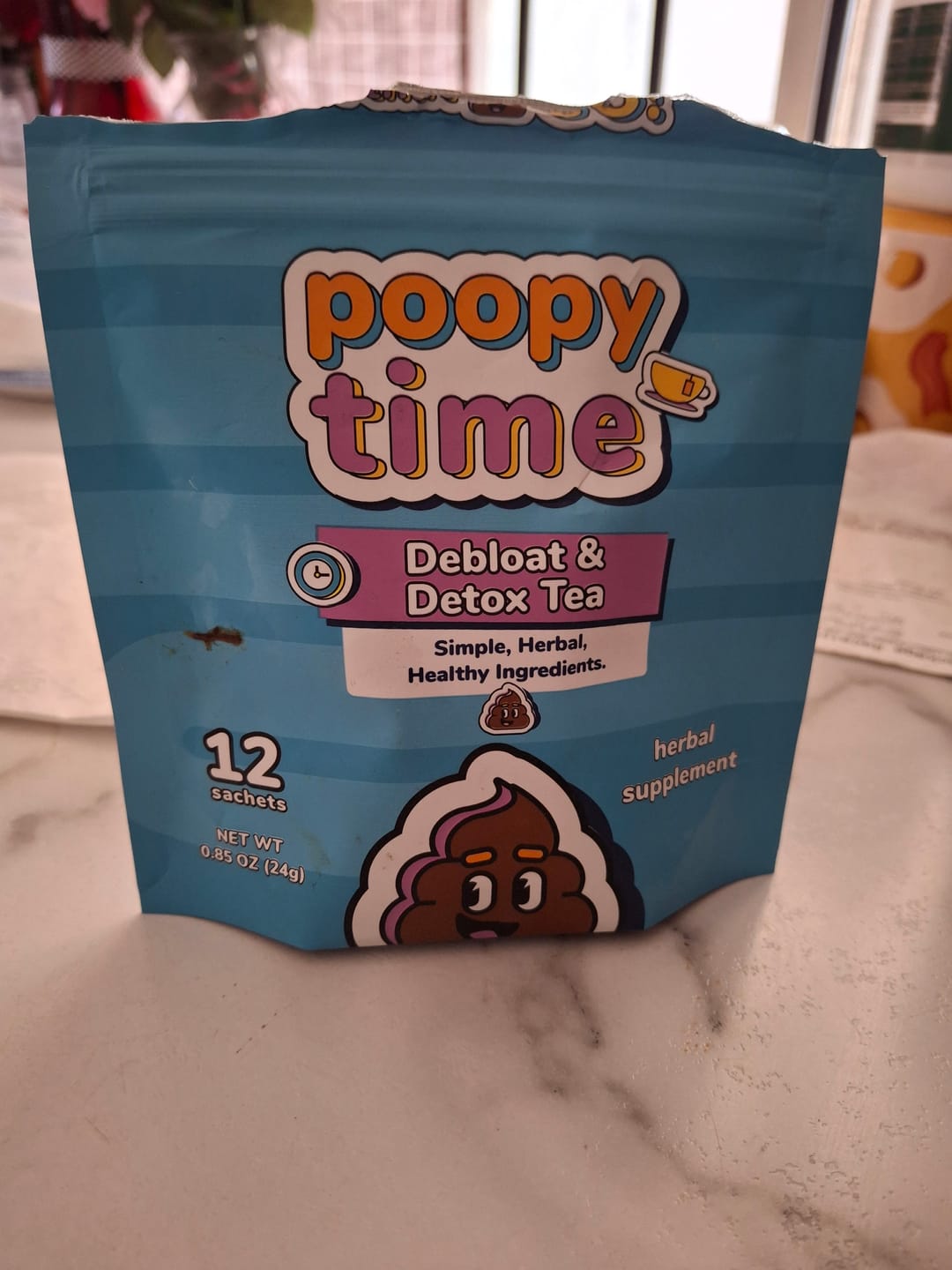 Customer photo review of Poopy Time Debloat & Detox Tea