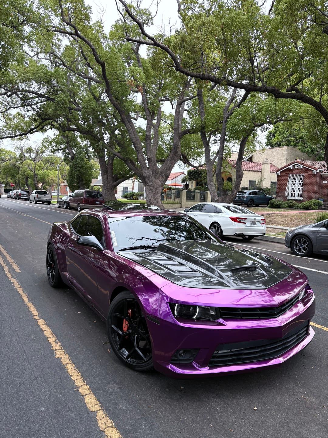 Customer photo review of Glossy Metallic Grape Purple Vinyl Wrap