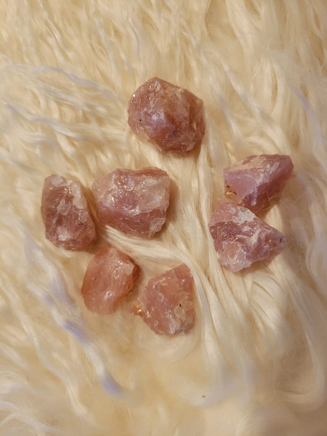 Customer photo review of Natural Pink Rose Quartz Crystals