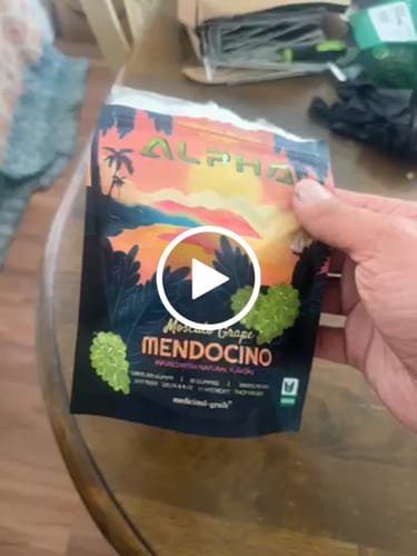 Customer video review of Alpha Moscato Green Grape 3000mg THC Blend Vegan Gummies 30 Pack