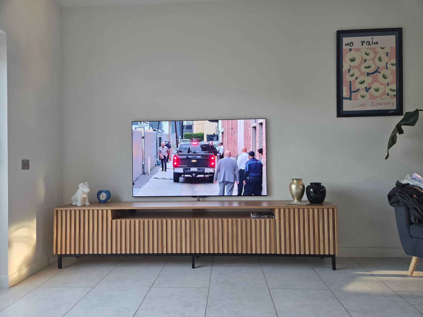 Customer photo review of Fluted Oak TV Unit