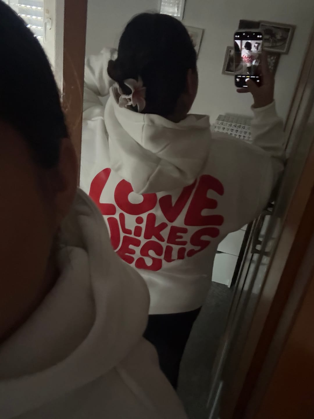 Customer photo review of LIKEJESUS | Oversized Hoodie (back print edition)