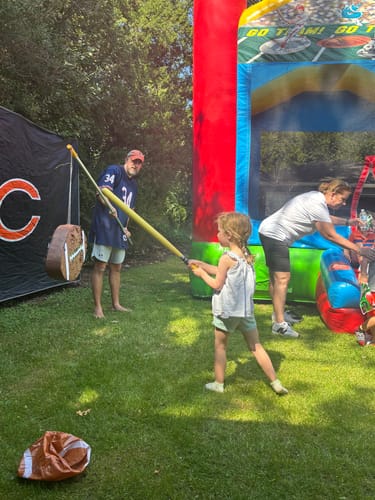 Customer photo review of Large Brown Football Pinata, Sports Themed Birthday Party Supplies, Personalized Football Pinata, Football Fans, Ready to Ship Party Decor