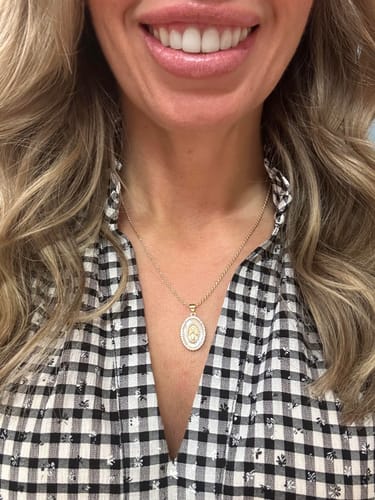 Customer photo review of Holy Mother Mary Necklace
