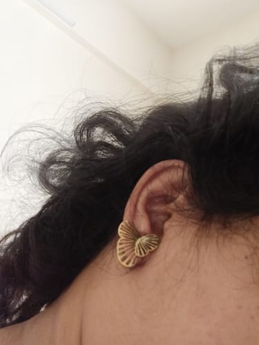 Customer photo review of Butterfly Wing Stud Earrings