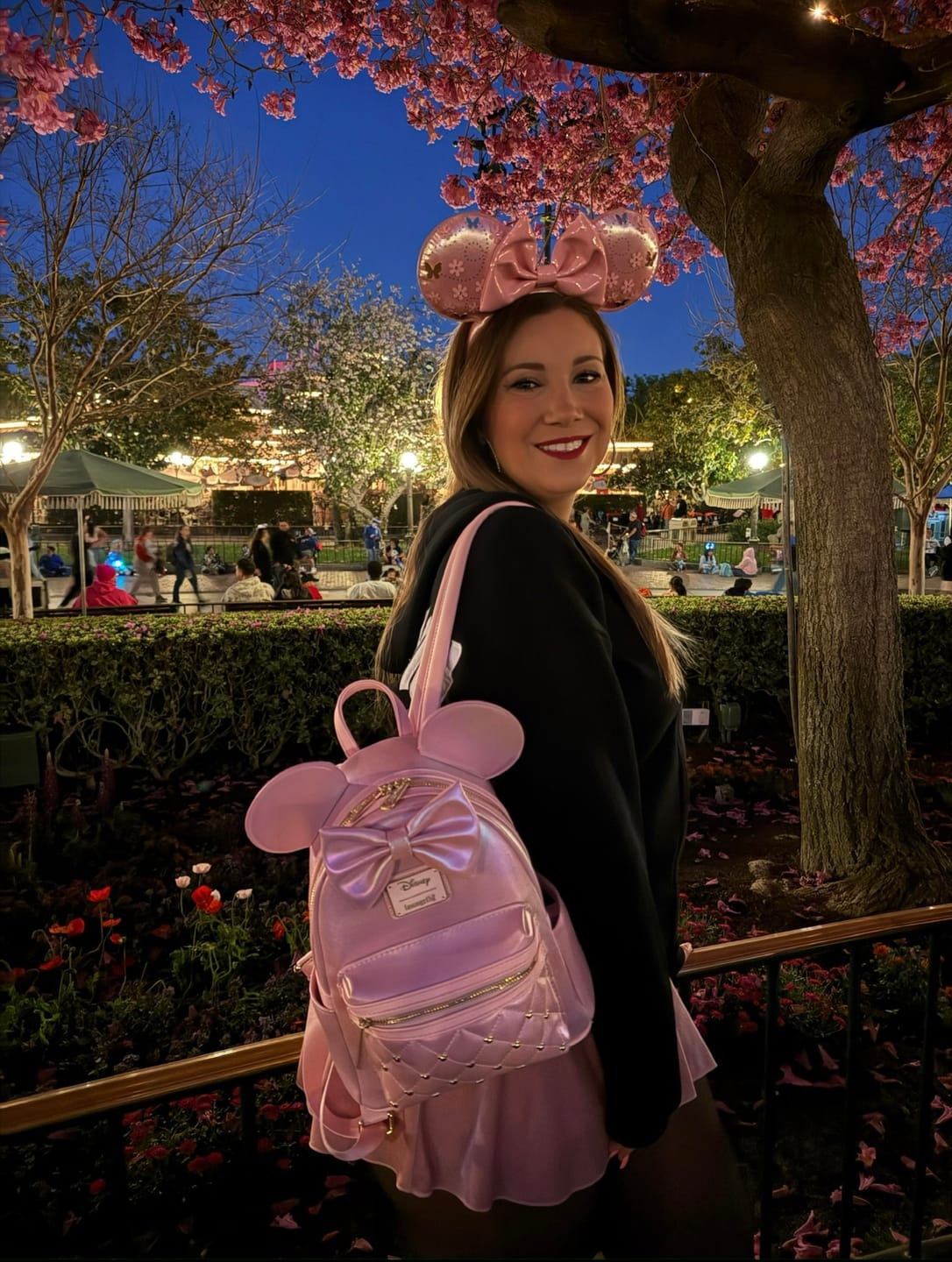 Customer photo review of Loungefly Disney The Minnie Mouse Classic Series Mini Backpack: Rose Iridescent - 707 Street Exclusive
