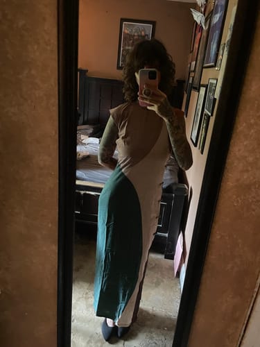 Customer photo review of Molan Di 莫兰迪 Morandi Abstract Midcentury Daily Cap Sleeve Qipao