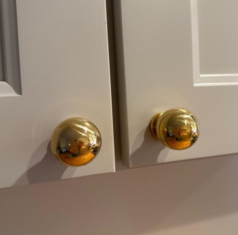 Customer photo review of Brass Ball Knob - Unlacquered Polished Brass
