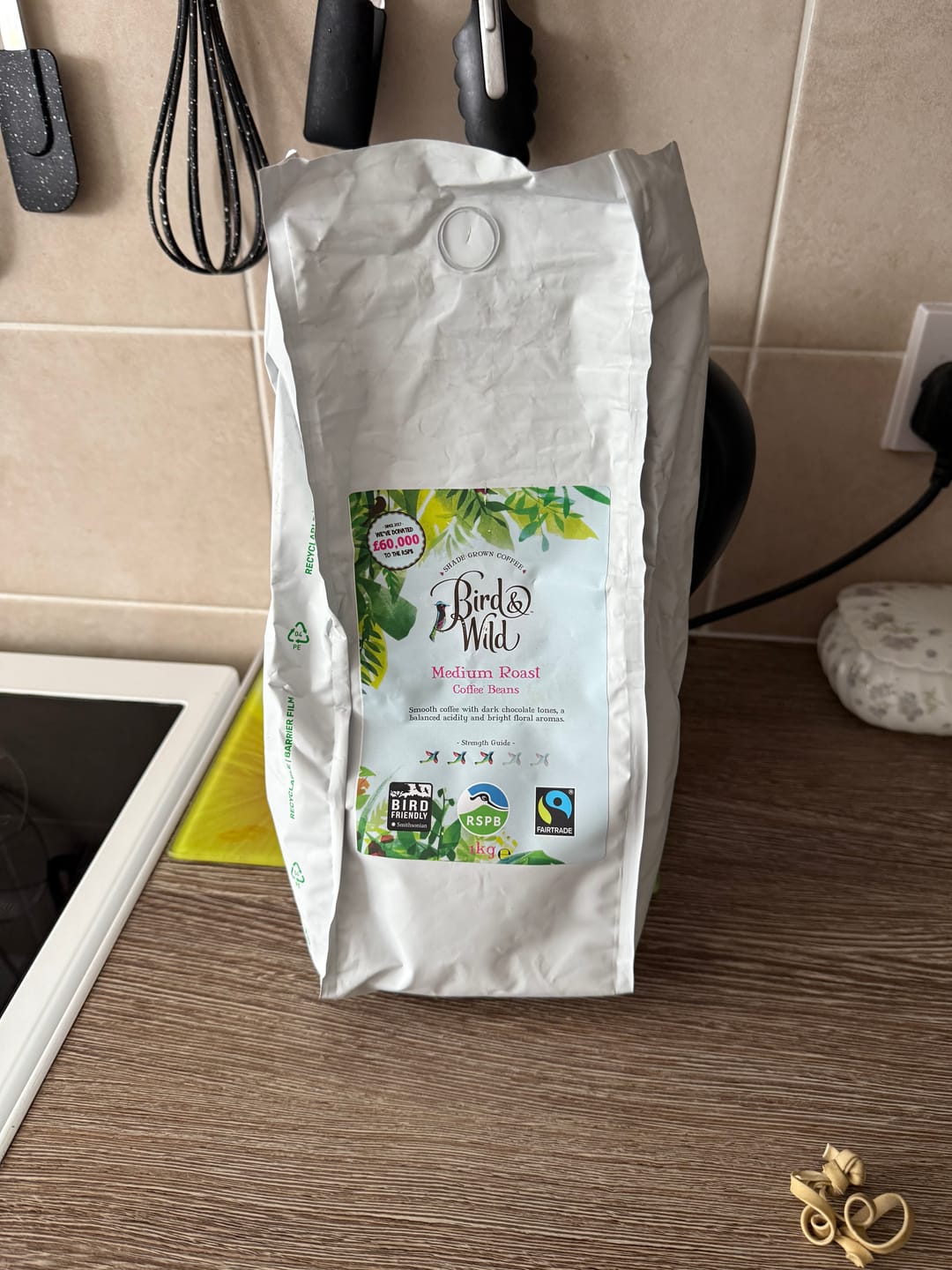 Customer photo review of Medium Roast Fairtrade Organic Coffee, Beans or Ground - 200g, 500g, 1kg