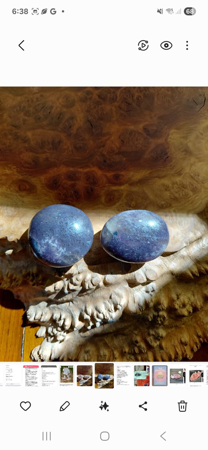 Customer photo review of Lepidolite Palm Pair