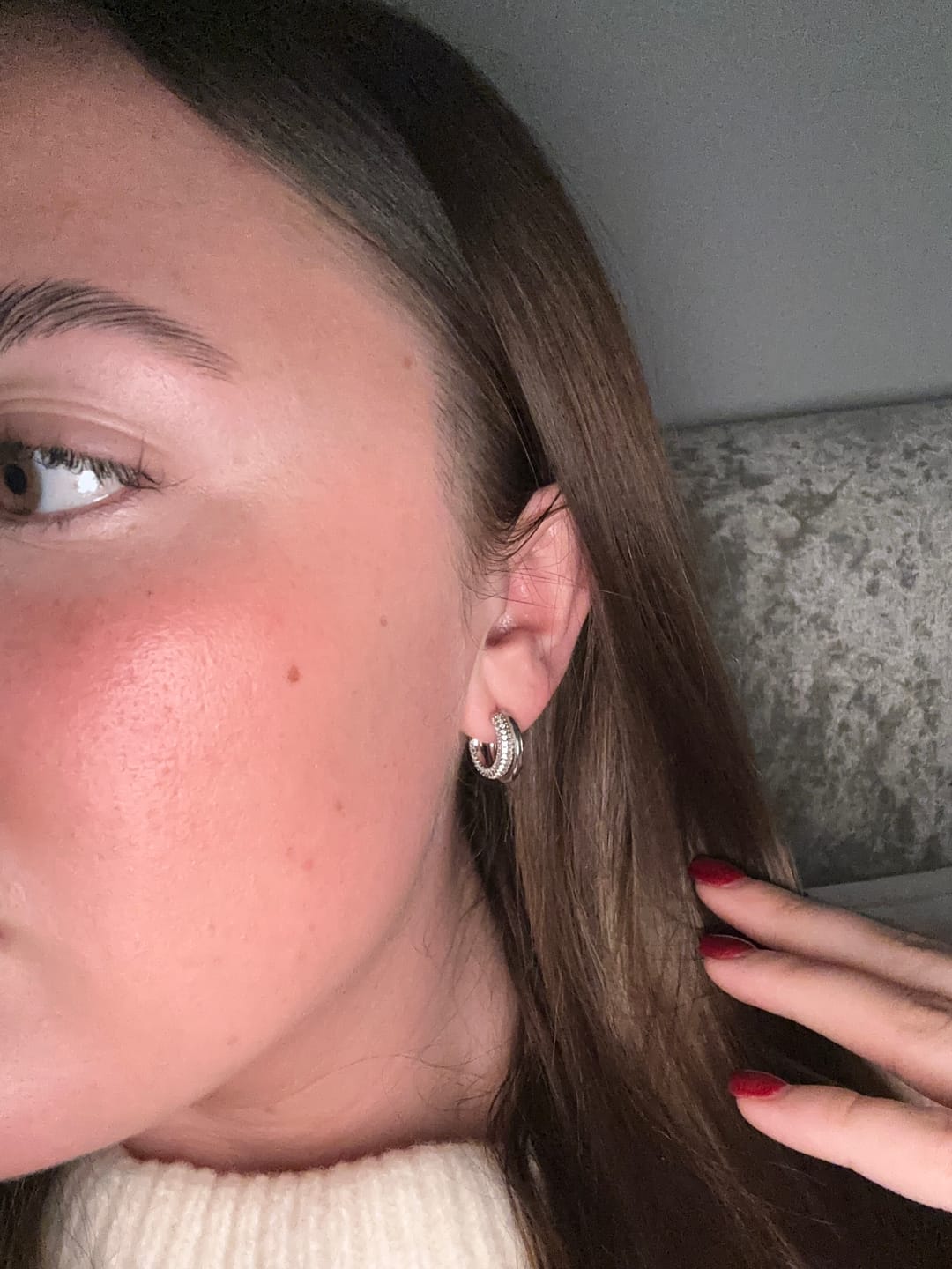 Customer photo review of Duo Layered Hoops Silver