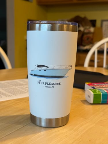 Customer photo review of Custom 20 oz. Stainless Steel Boat Tumbler