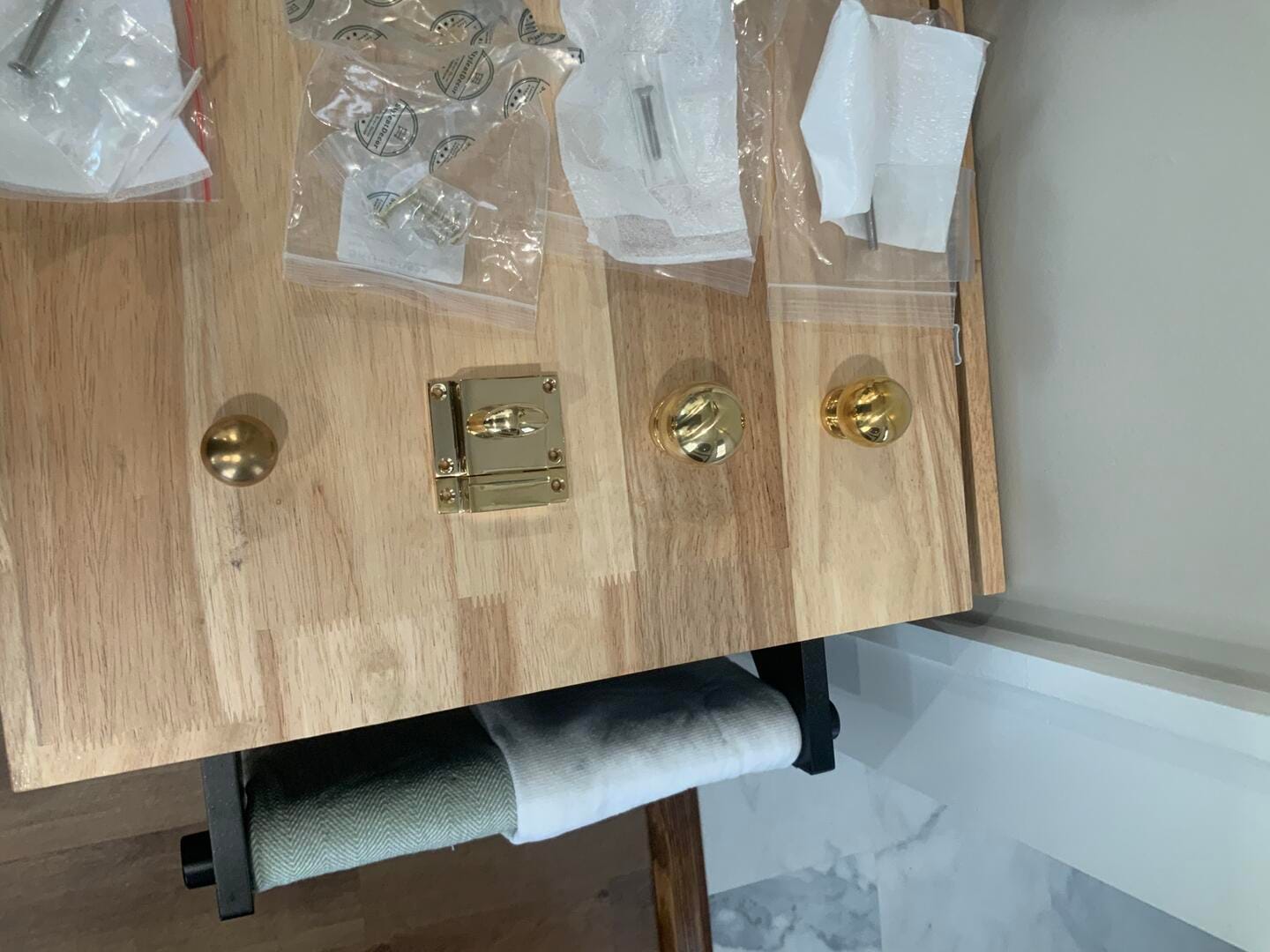 Customer photo review of Brass Ball Knob - Unlacquered Polished Brass