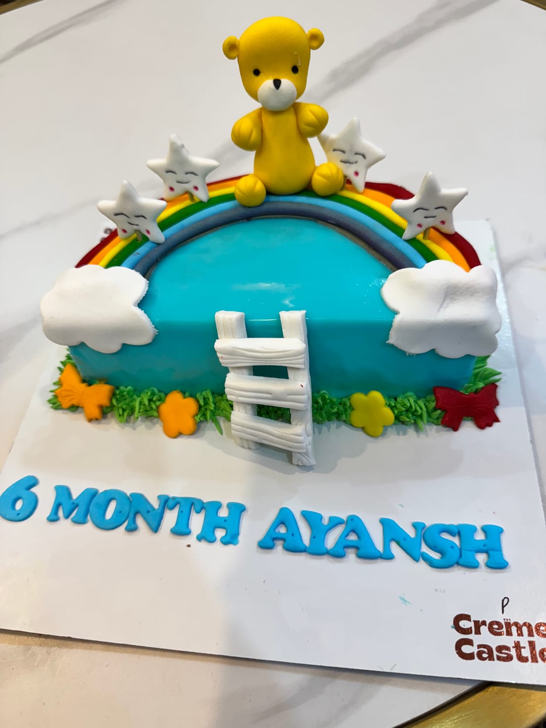 Customer photo review of Teddy Half Design Cake