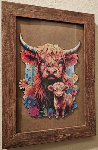Customer photo review of Highland Cattle Family 2 Wooden Jigsaw Puzzle