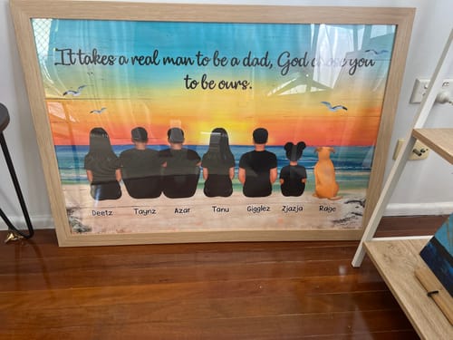 Customer photo review of Dad And Sons Daughters Retro Vintage Beach - Personalized Poster - Gift For Dad, Husband