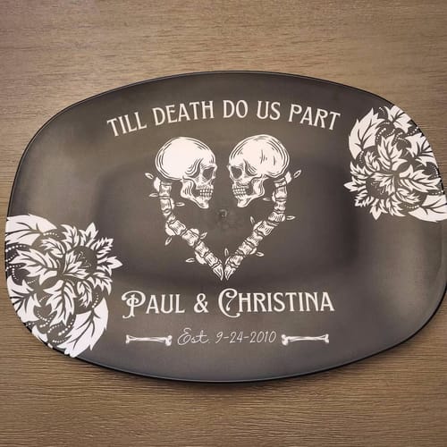 Customer photo review of Till Death Do Us Part Wedding Platter